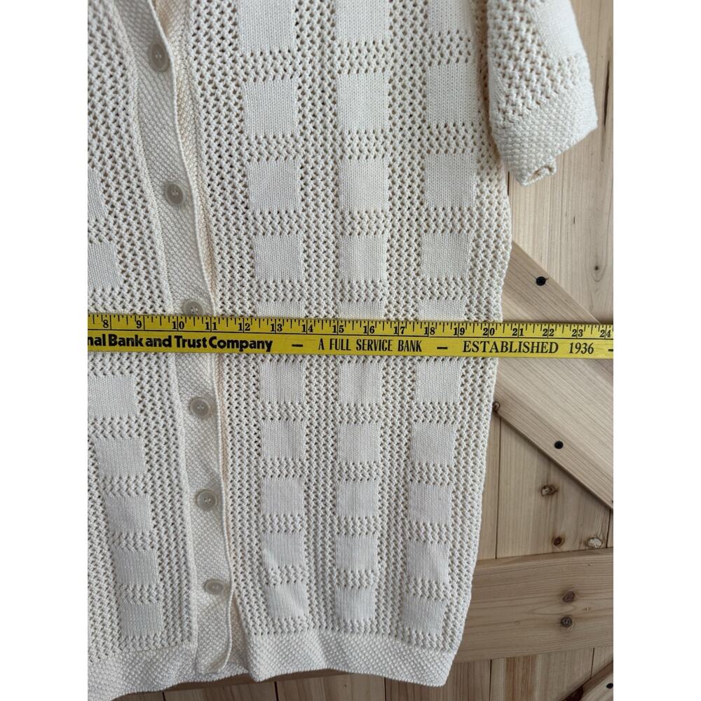 Bae. Maternity Open Knit 100% Cotton Button Up Short Sleeve Vanilla Dress Sz S - Picture 9 of 9